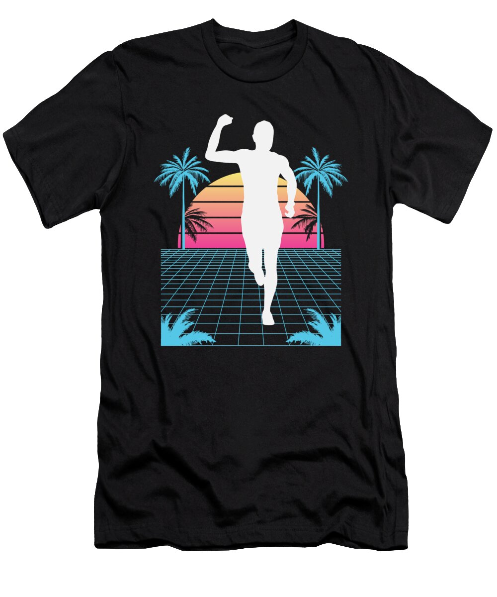 16 Vaporwave Synthwave Marathon Trail Running Greenoptix T-Shirt