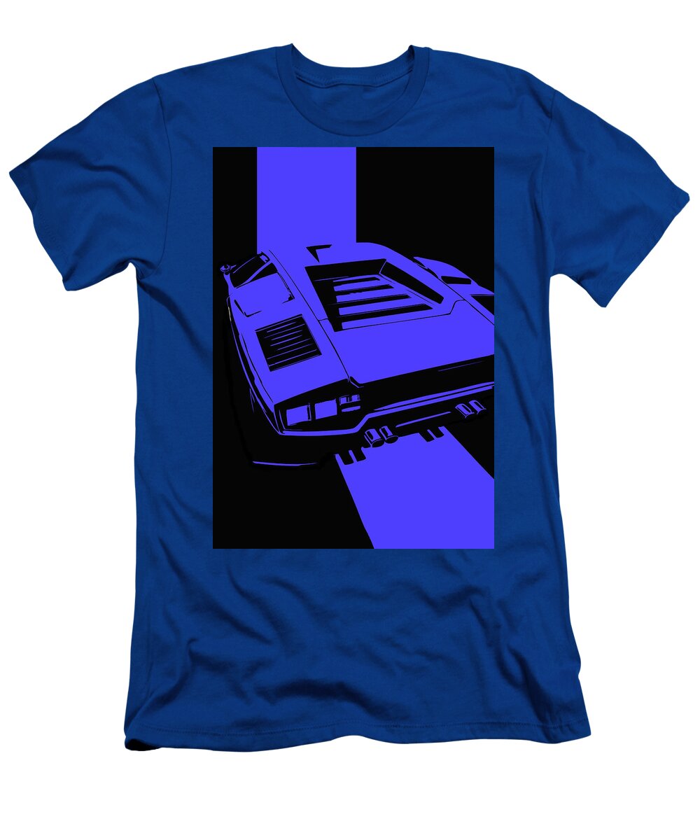 161 Lamborghini Countach Classic Italian Supercar Dark Backgroun Thespeedart T-Shirt