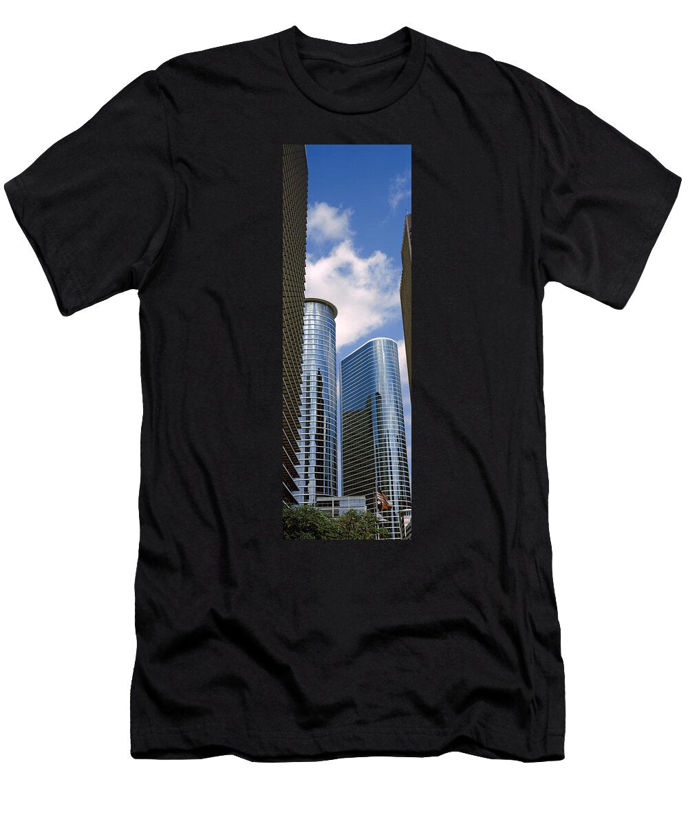 17 Low Angle View of Buildings in a City Panoramic Images T-Shirt