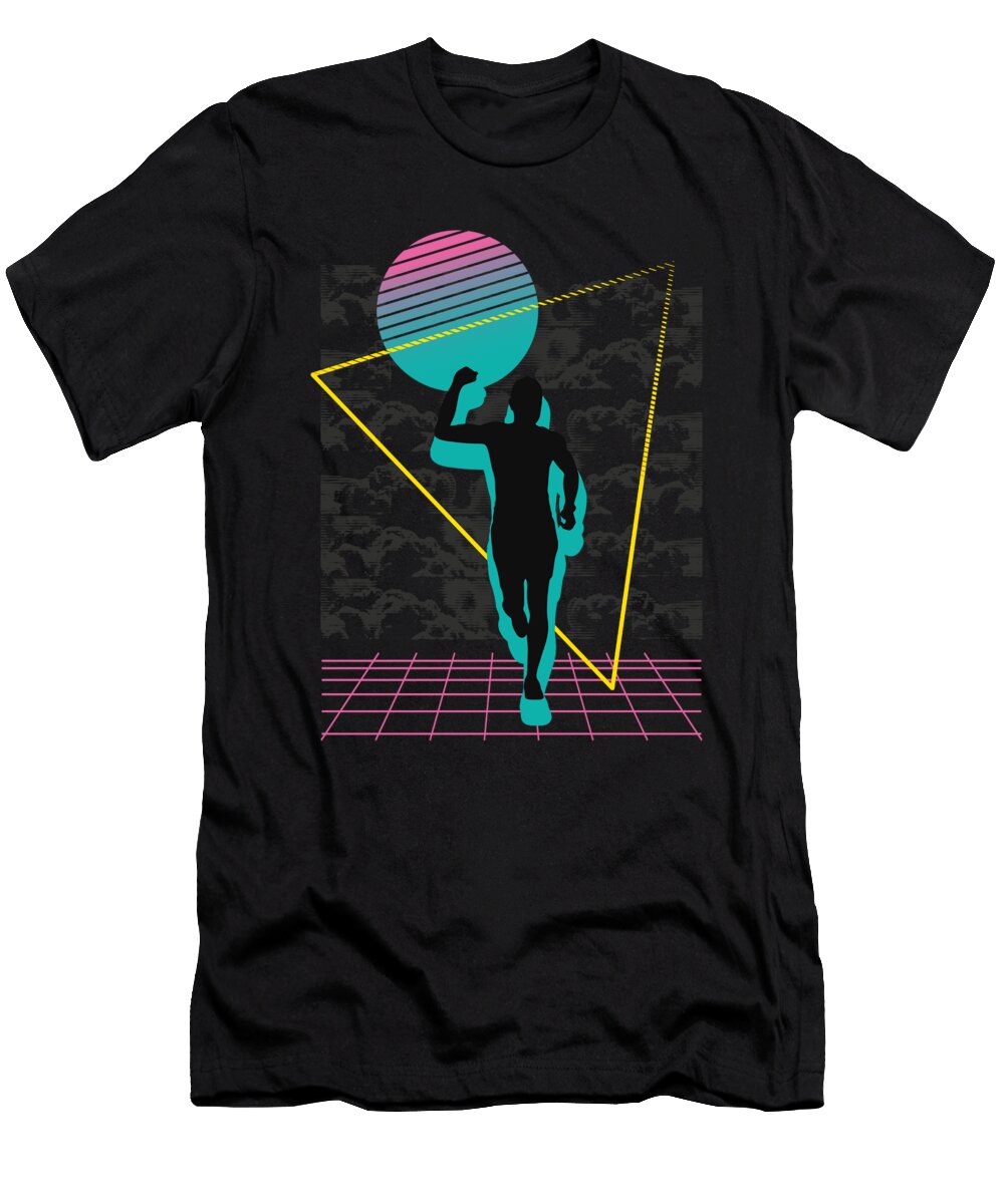 17 Vaporwave Synthwave Marathon Trail Running Greenoptix T-Shirt