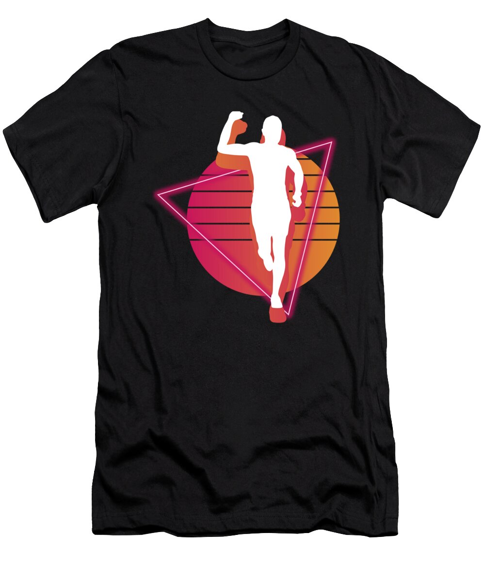18 Vaporwave Synthwave Marathon Trail Running Greenoptix T-Shirt