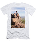 18 Woman Hiking Up Mt Dialbo Terry Schmidbauer T-Shirt