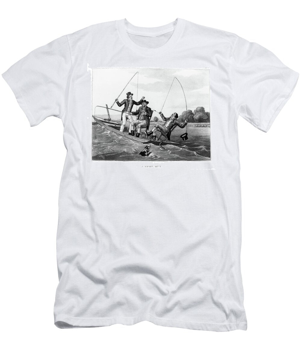 1800s Three 19th Century Men in Boat Vintage Images T-Shirt