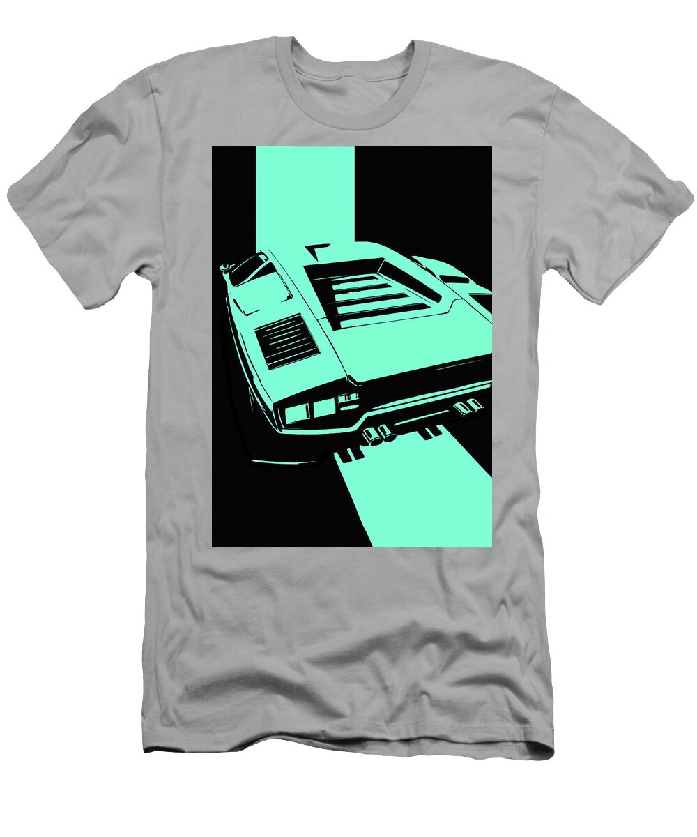 183 Lamborghini Countach Classic Italian Supercar Dark Backgroun Thespeedart T-Shirt