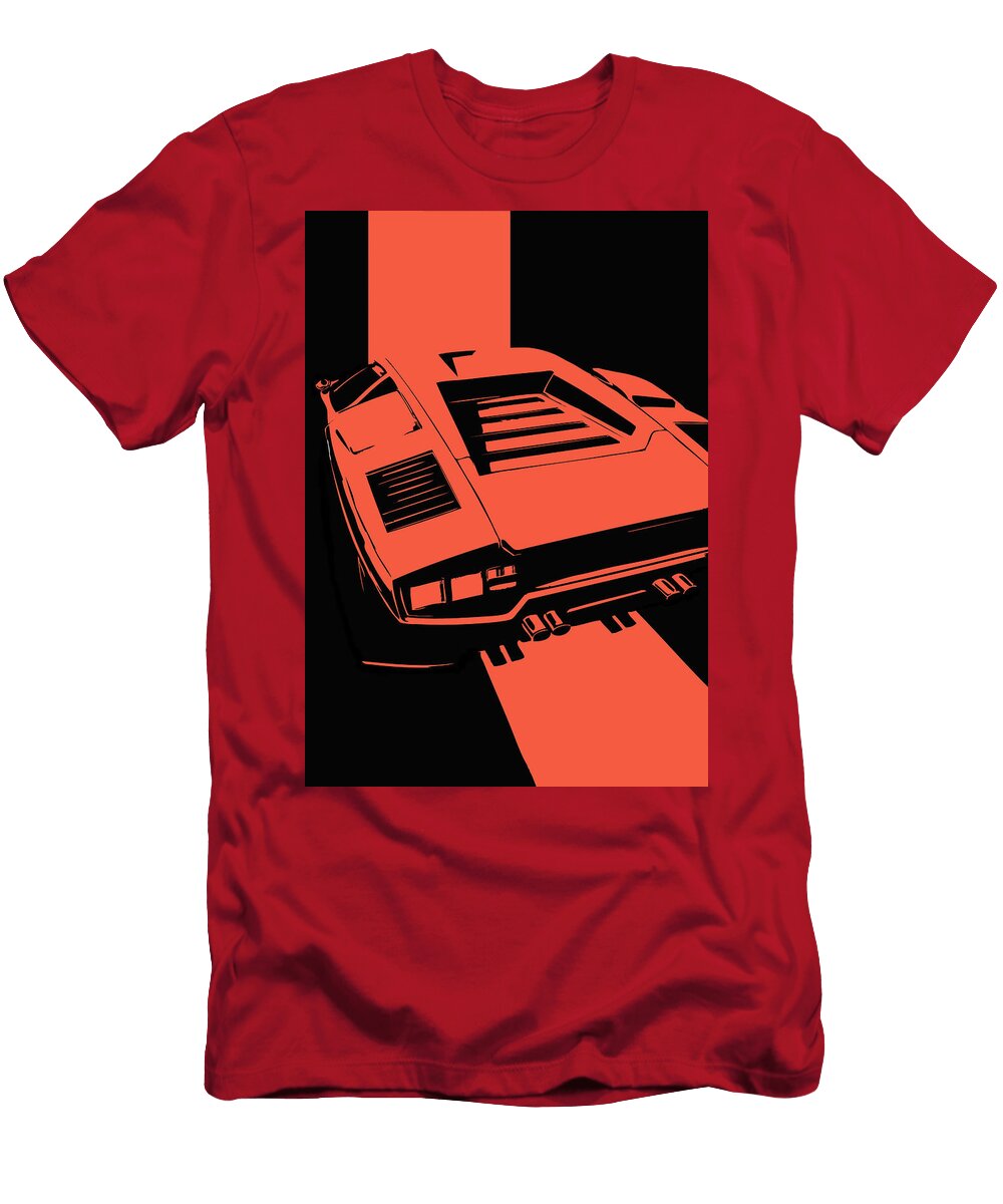 189 Lamborghini Countach Classic Italian Supercar Dark Backgroun Thespeedart T-Shirt