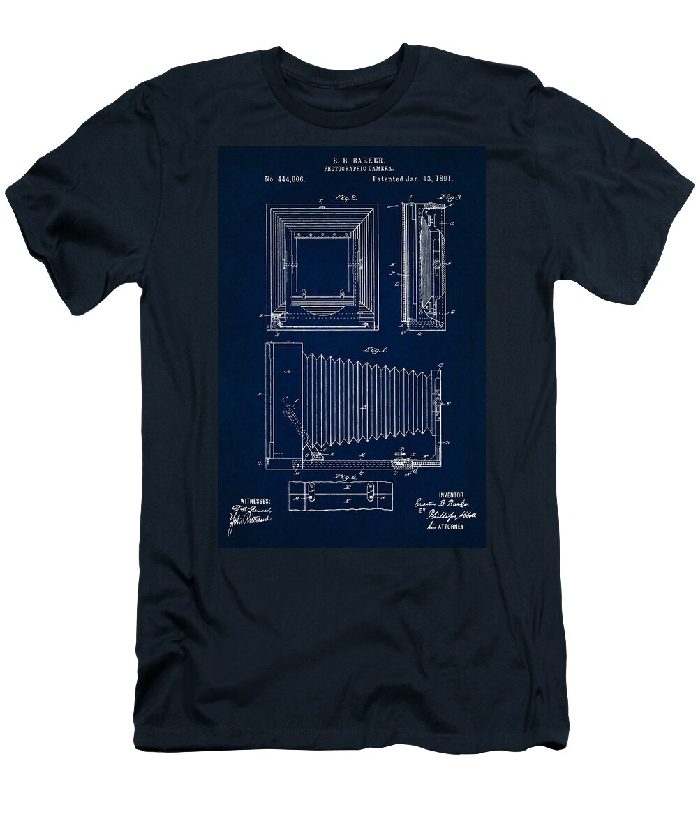 1891 Camera US Patent Invention Drawing Dark Blue Todd Aaron T-Shirt
