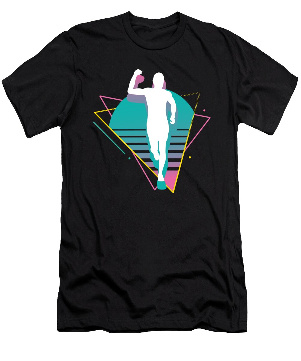 19 Vaporwave Synthwave Marathon Trail Running Greenoptix T-Shirt