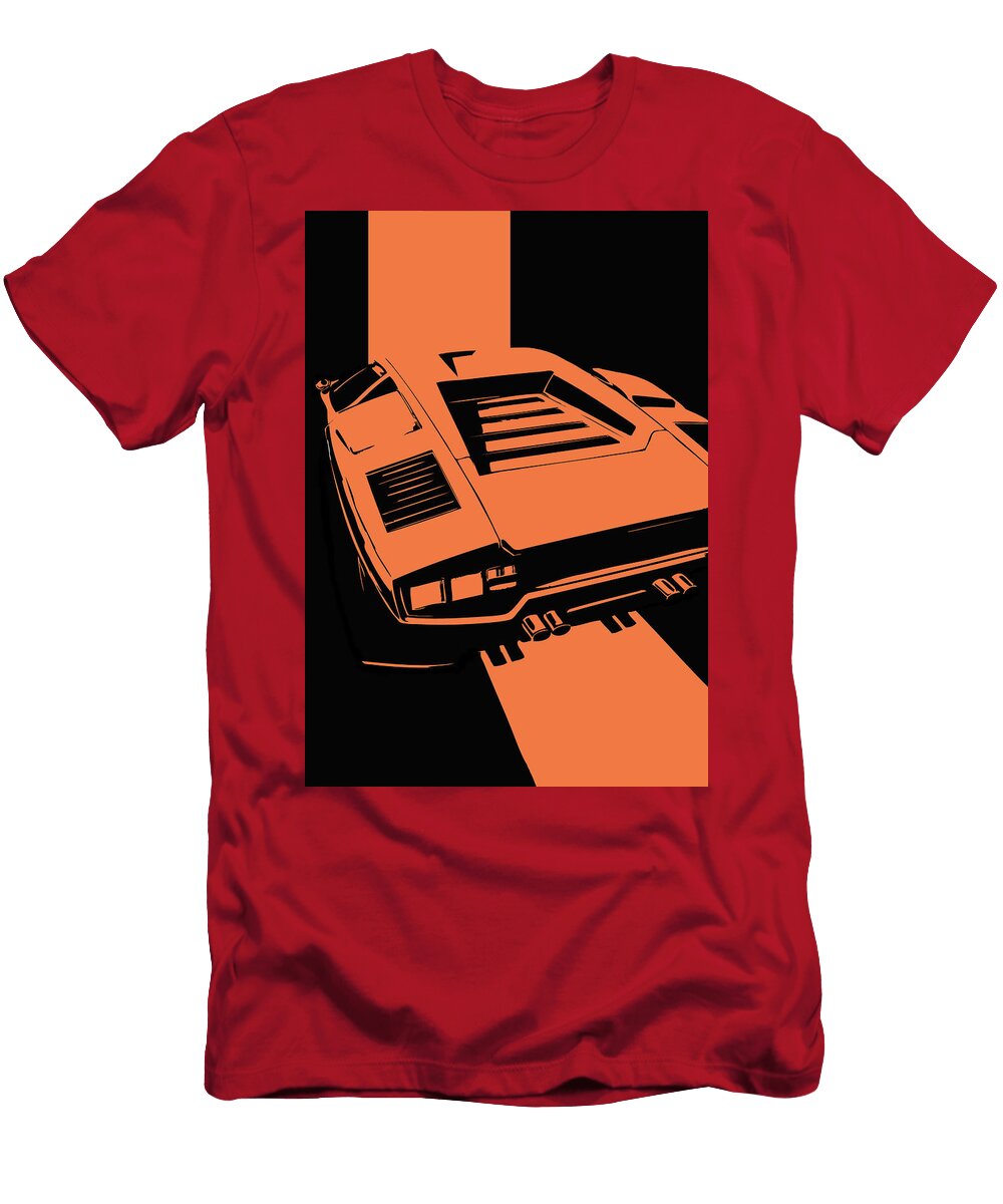 191 Lamborghini Countach Classic Italian Supercar Dark Backgroun Thespeedart T-Shirt