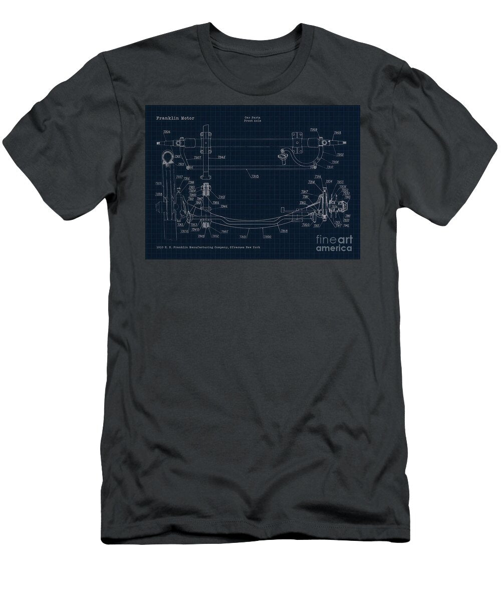 1910 Front Axle Blueprints Christian Hall T-Shirt