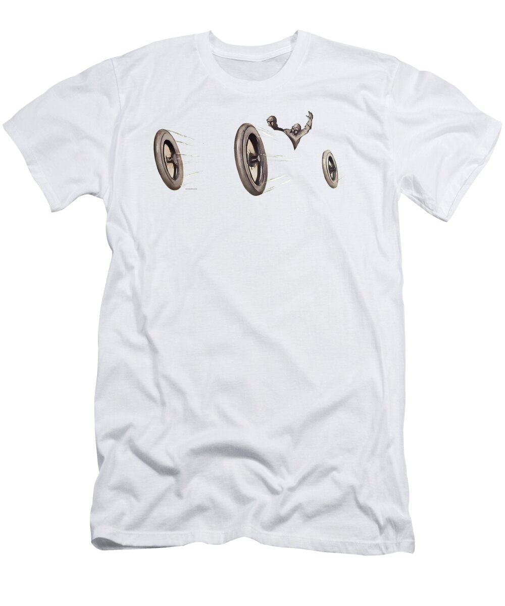 1910s Pirelli Two Man Racer Illustration Piero Todeschini T-Shirt