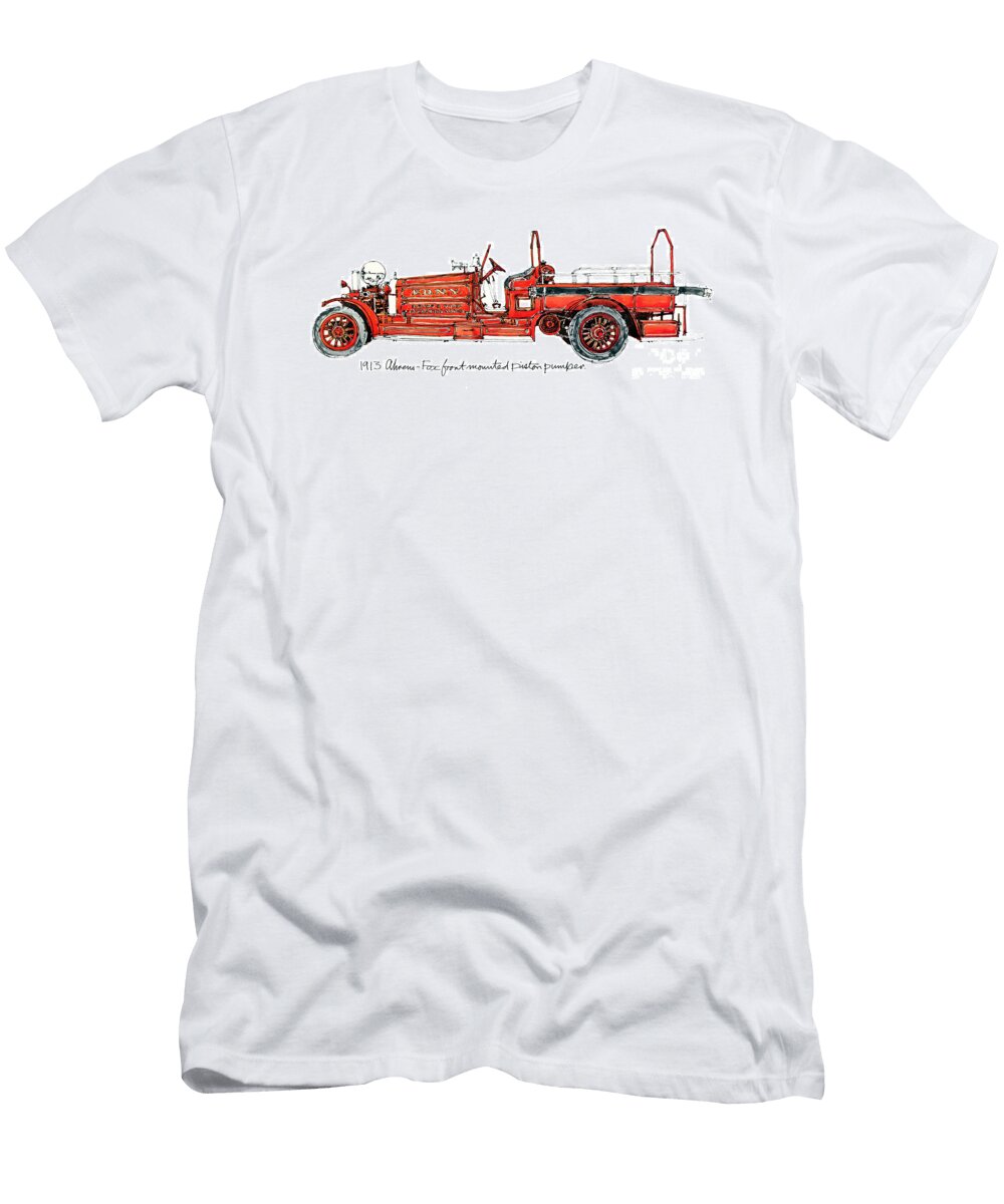 1913 Ahrens Fox Front Mounted Piston Pumper Guy Harnett T-Shirt