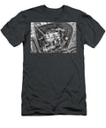 1924 Dodge Engine Black and White Nick Gray T-Shirt
