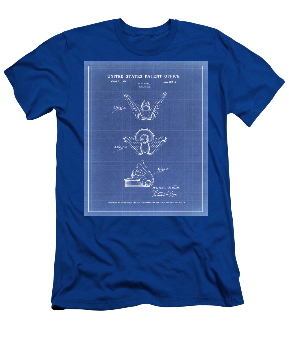 1926 Gm Winged Radiator Cap Patent Blueprint Dale Kincaid T-Shirt
