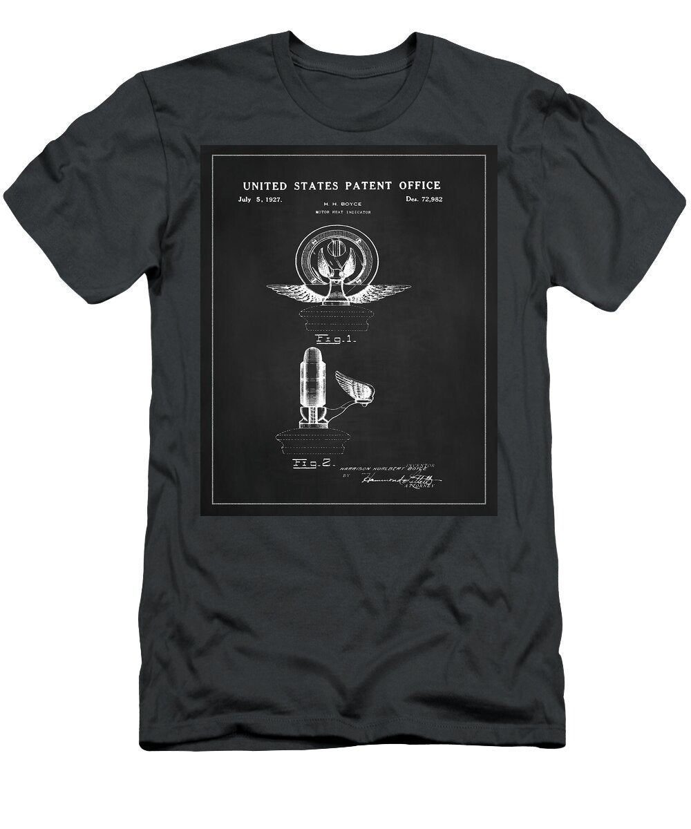 1927 Motometer Radiator Cap Ornament Patent Drawing Dale Kincaid T-Shirt