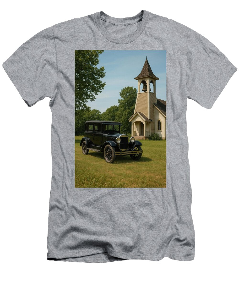 1928 1931 Ford Model a At Carpenter Gothic Country Church Cathy Anderson T-Shirt