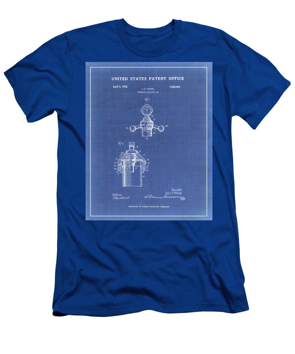 1928 Automobile Radiator Cap Patent Blueprint Dale Kincaid T-Shirt