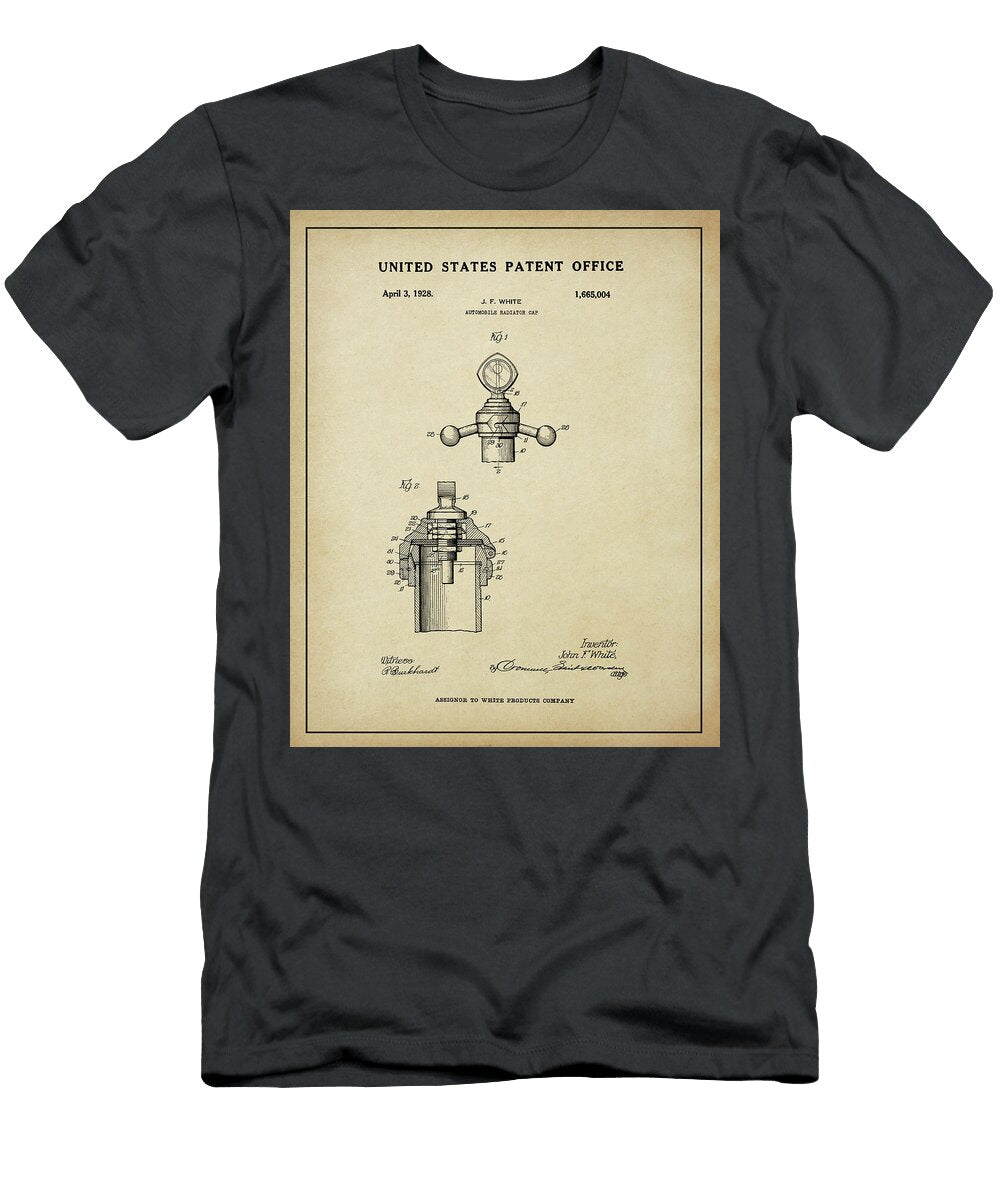 1928 Automobile Radiator Cap Patent Dale Kincaid T-Shirt