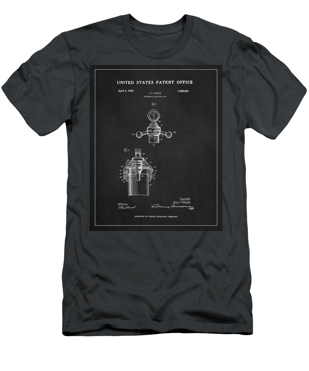 1928 Automobile Radiator Cap Patent Drawing Dale Kincaid T-Shirt
