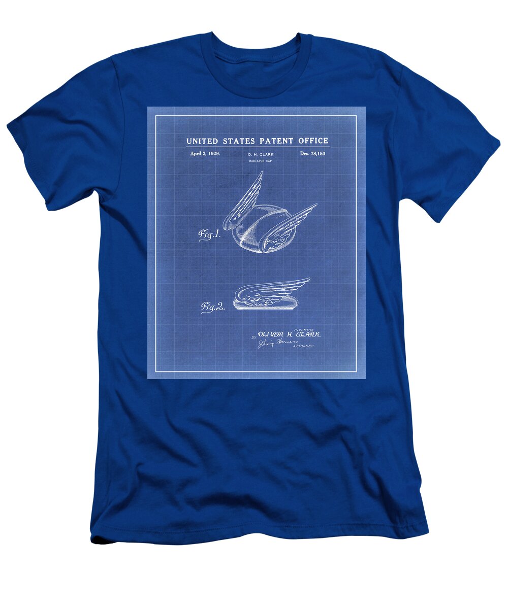 1929 Chrysler Winged Radiator Cap Patent Blueprint Dale Kincaid T-Shirt