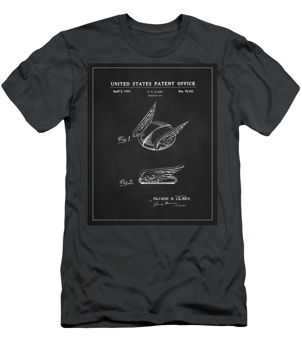 1929 Chrysler Winged Radiator Cap Patent Drawing Dale Kincaid T-Shirt