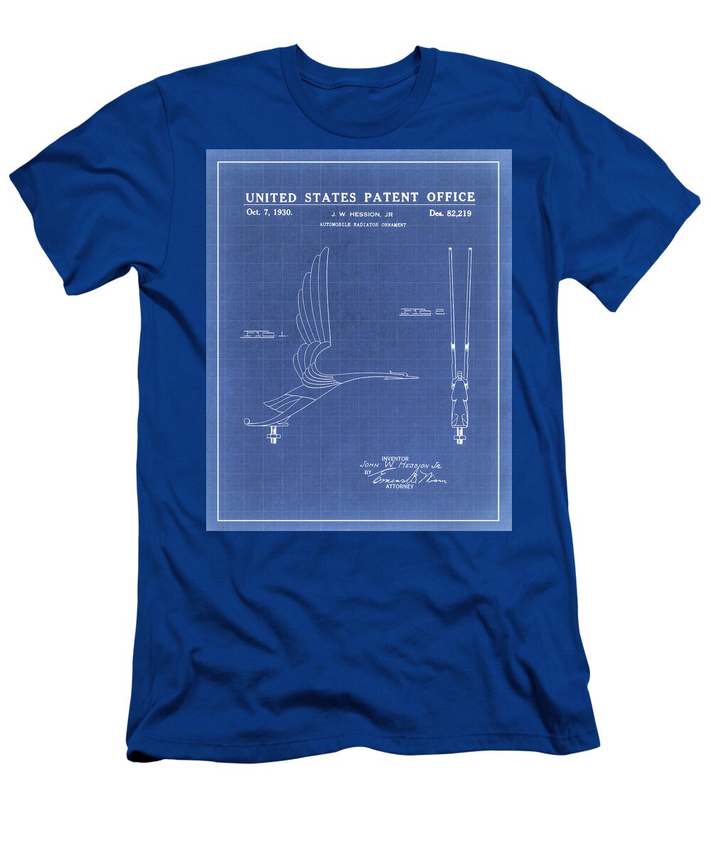 1930 Flying Goose Hood Ornament Patent Blueprint Dale Kincaid T-Shirt