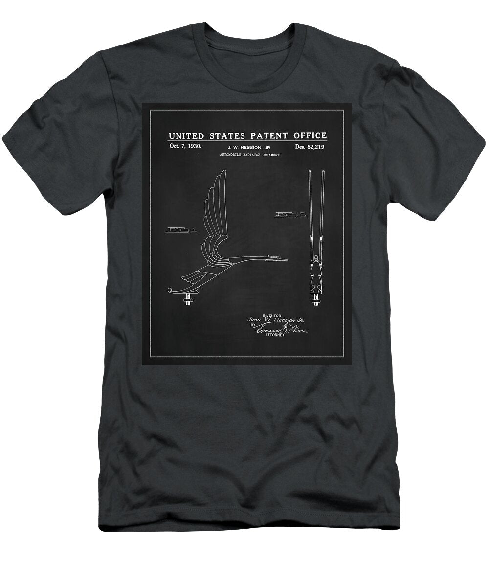 1930 Flying Swan Hood Ornament Patent Dale Kincaid T-Shirt