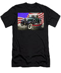 1930 Ford Model a Pickup Truck and US Flag Keith Webber Jr T-Shirt
