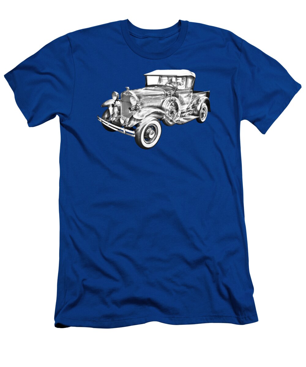 1930 Ford Model a Pickup Truck Illustration Keith Webber Jr T-Shirt