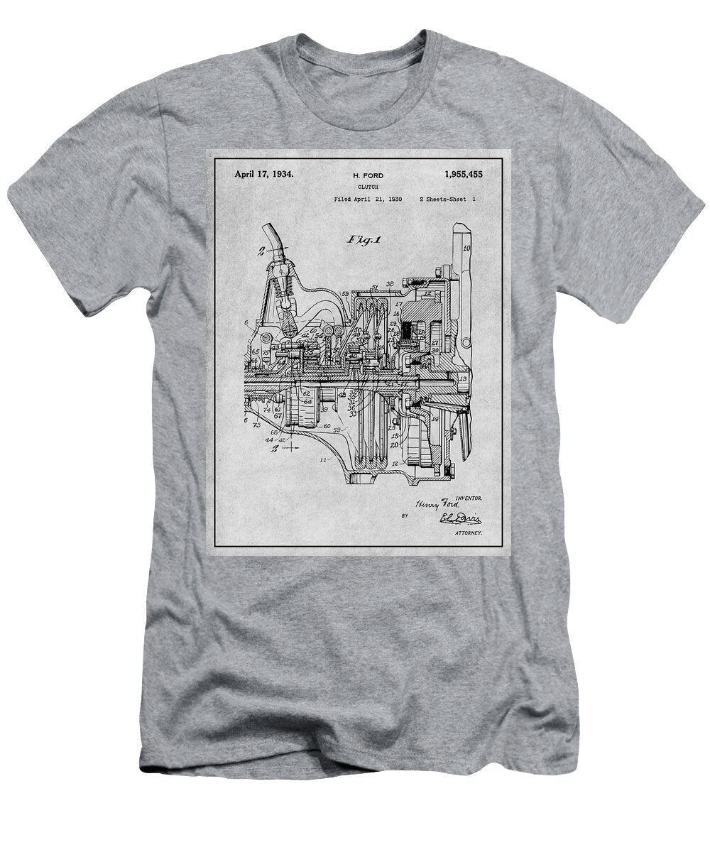 1930 Henry Ford Clutch Gray Patent Print Greg Edwards T-Shirt