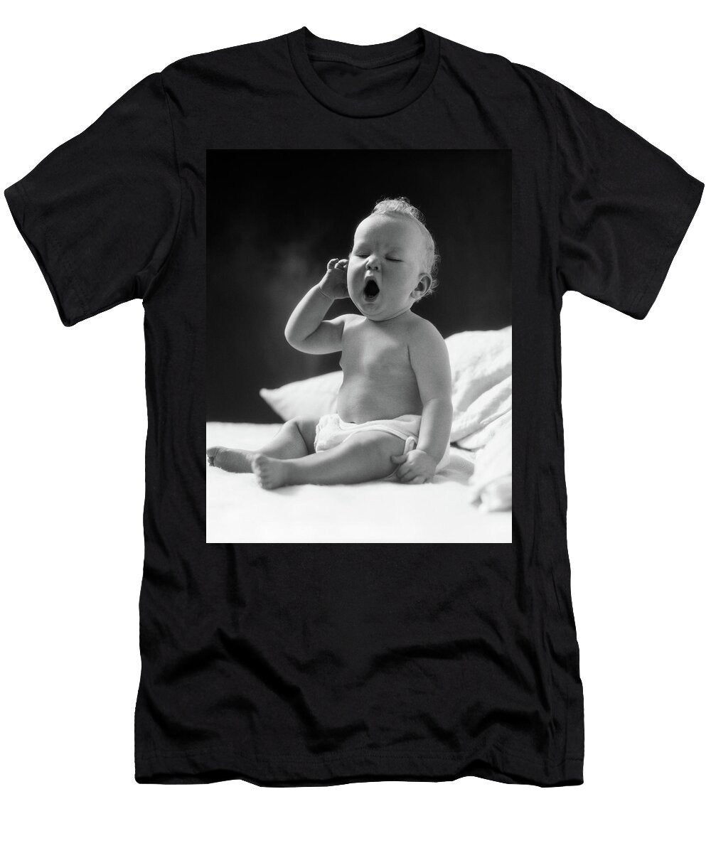 1930s Baby Sitting Up in Bed Facing Vintage Images T-Shirt