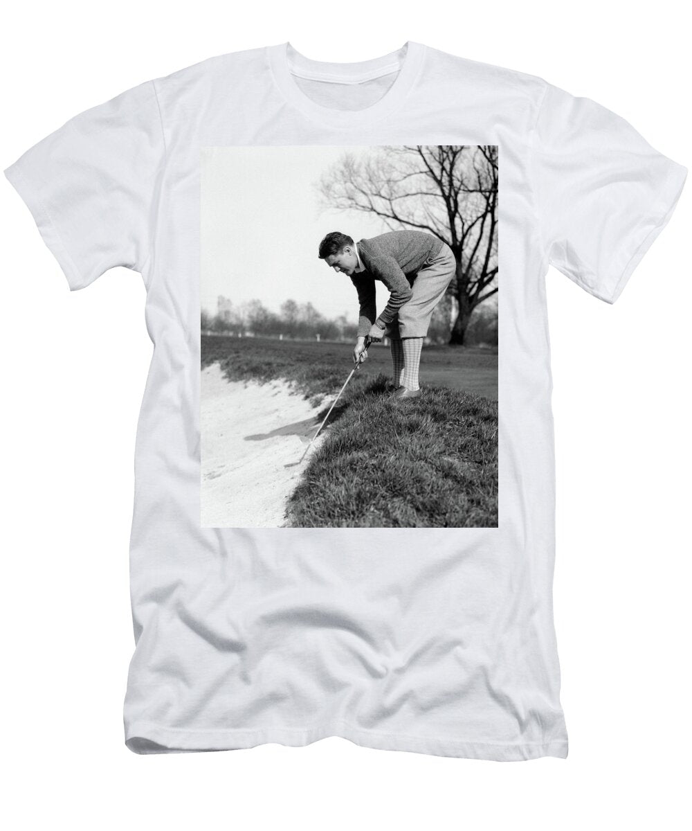 1930s Man Golfer Playing Ball in Sand Vintage Images T-Shirt