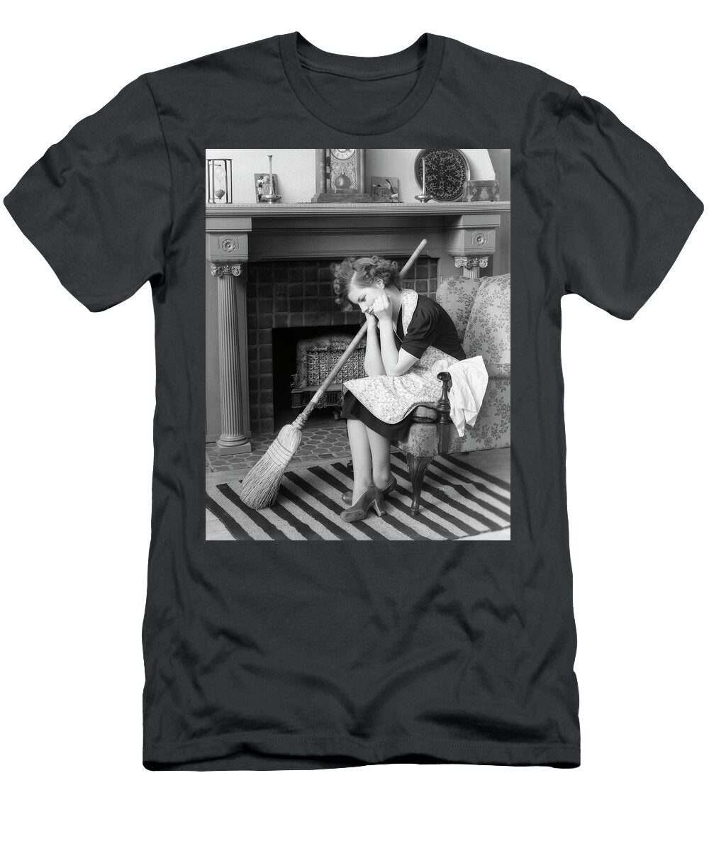 1930s Unhappy Woman Sitting on Chair Vintage Images T-Shirt