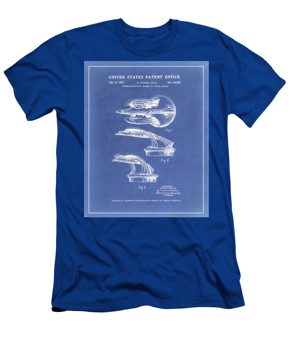 1931 Chevy Eagle Radiator Ornament Patent Blueprint Dale Kincaid T-Shirt