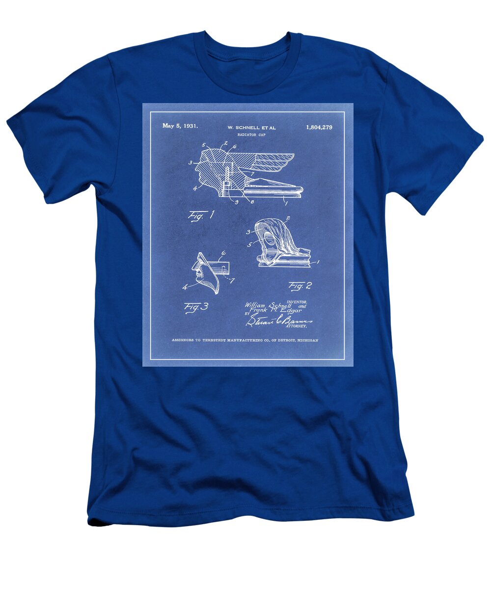 1931 Packard Goddess Hood Ornament Patent Diagram Dale Kincaid T-Shirt