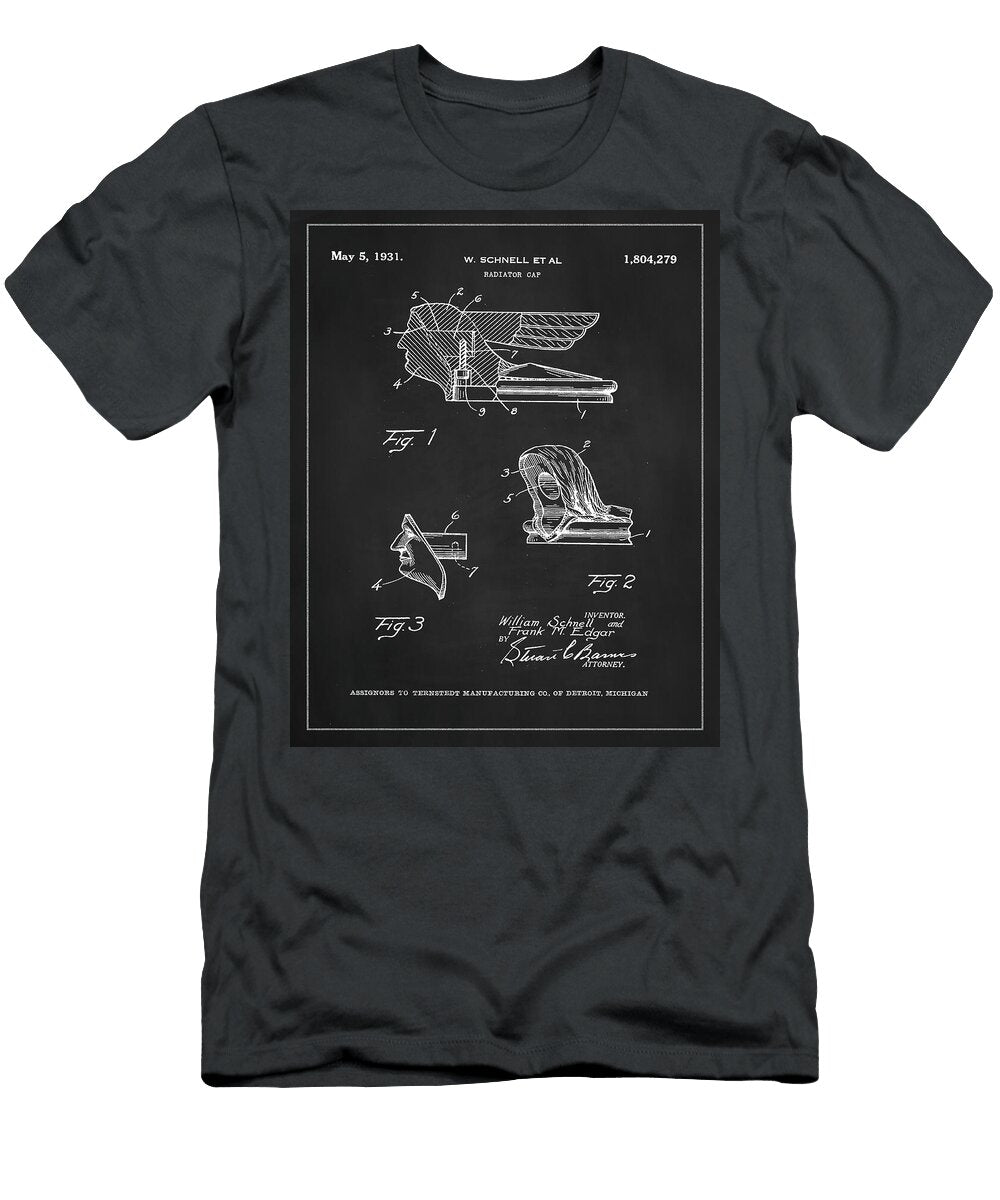 1931 Packard Goddess Radiator Cap Patent Drawing Dale Kincaid T-Shirt