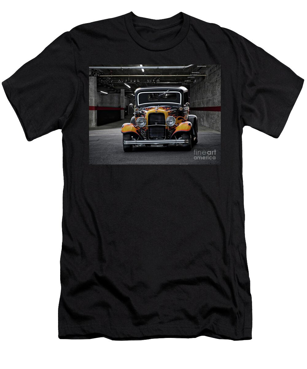 1932 Ford Coupe Frontal Flames I Dave Koontz T-Shirt
