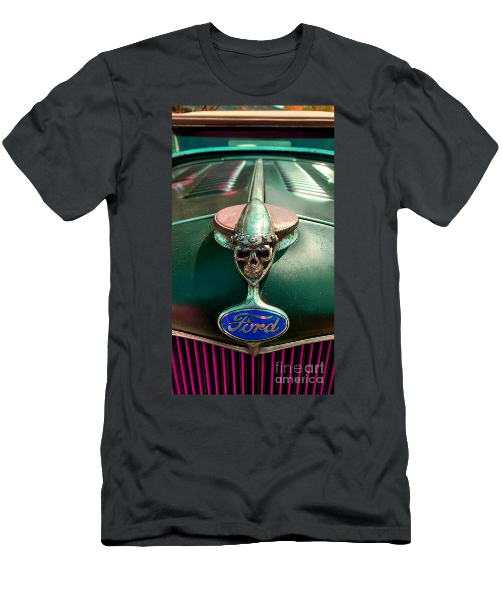 1932 Ford Deuce Coupe with Skull Hood Ornament James Klein T-Shirt