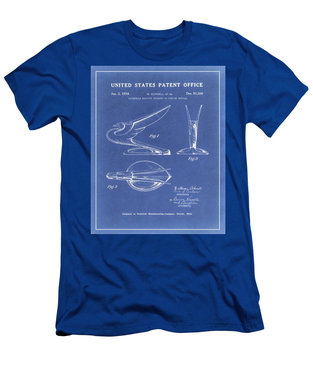 1934 Chevy Phoenix Radiator Ornament Patent Blueprint Dale Kincaid T-Shirt