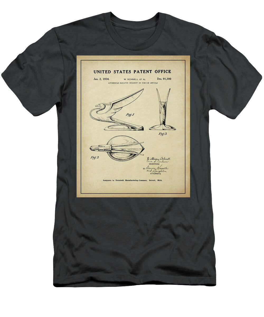 1934 Chevy Phoenix Radiator Ornament Patent Dale Kincaid T-Shirt