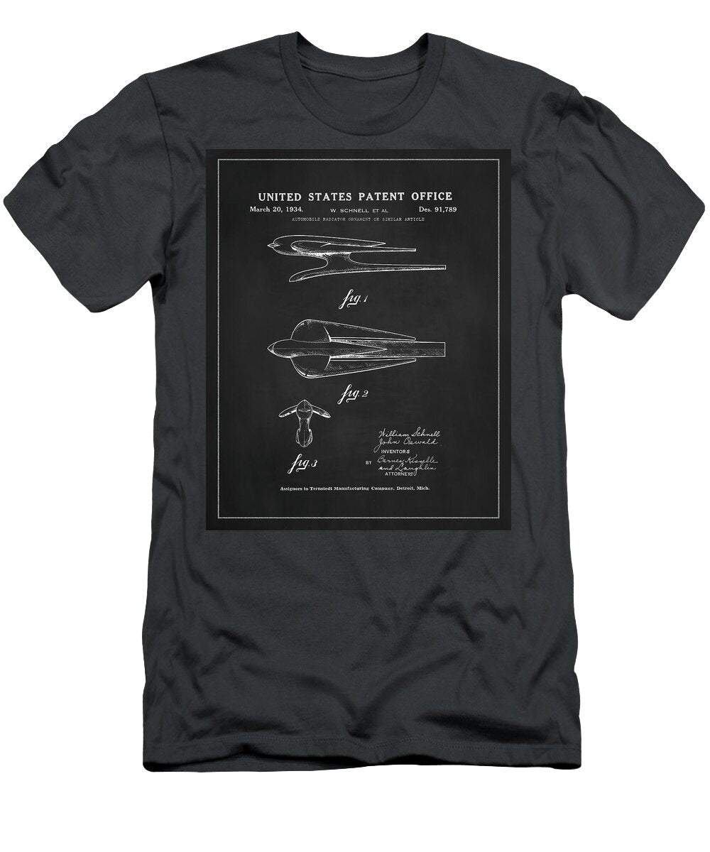 1934 Oldsmobile Hood Ornament Patent Drawing Dale Kincaid T-Shirt