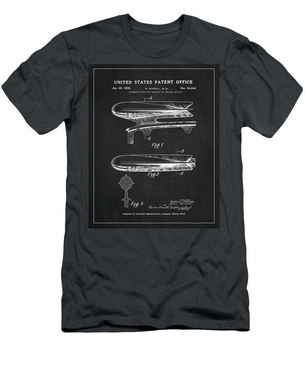1935 Oldsmobile Hood Ornament Patent Drawing Dale Kincaid T-Shirt