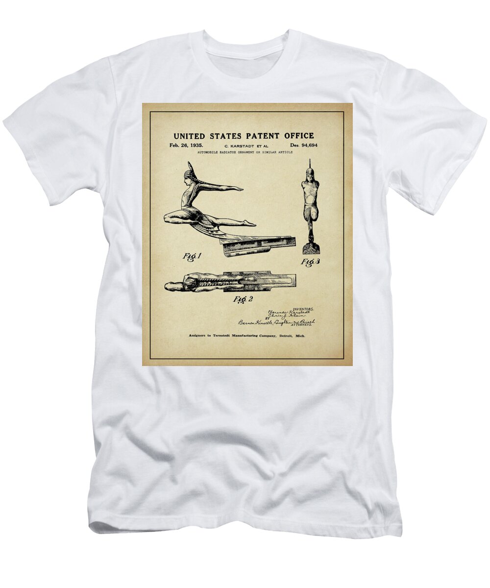 1935 Pontiac Indian Maiden Hood Ornament Mascot Dale Kincaid T-Shirt