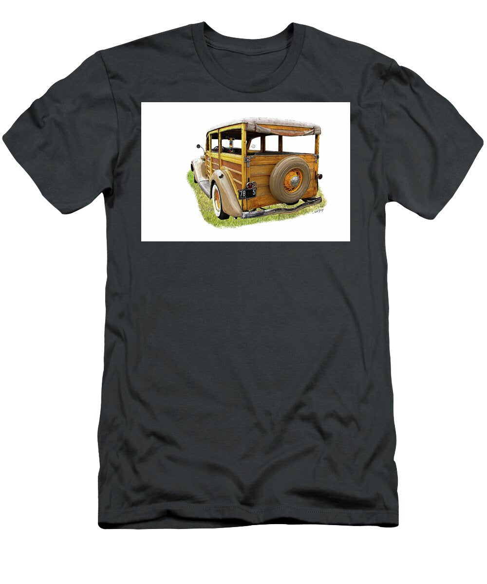 1935 Woody Ford Station Wagon 0244 Nick Gray T-Shirt