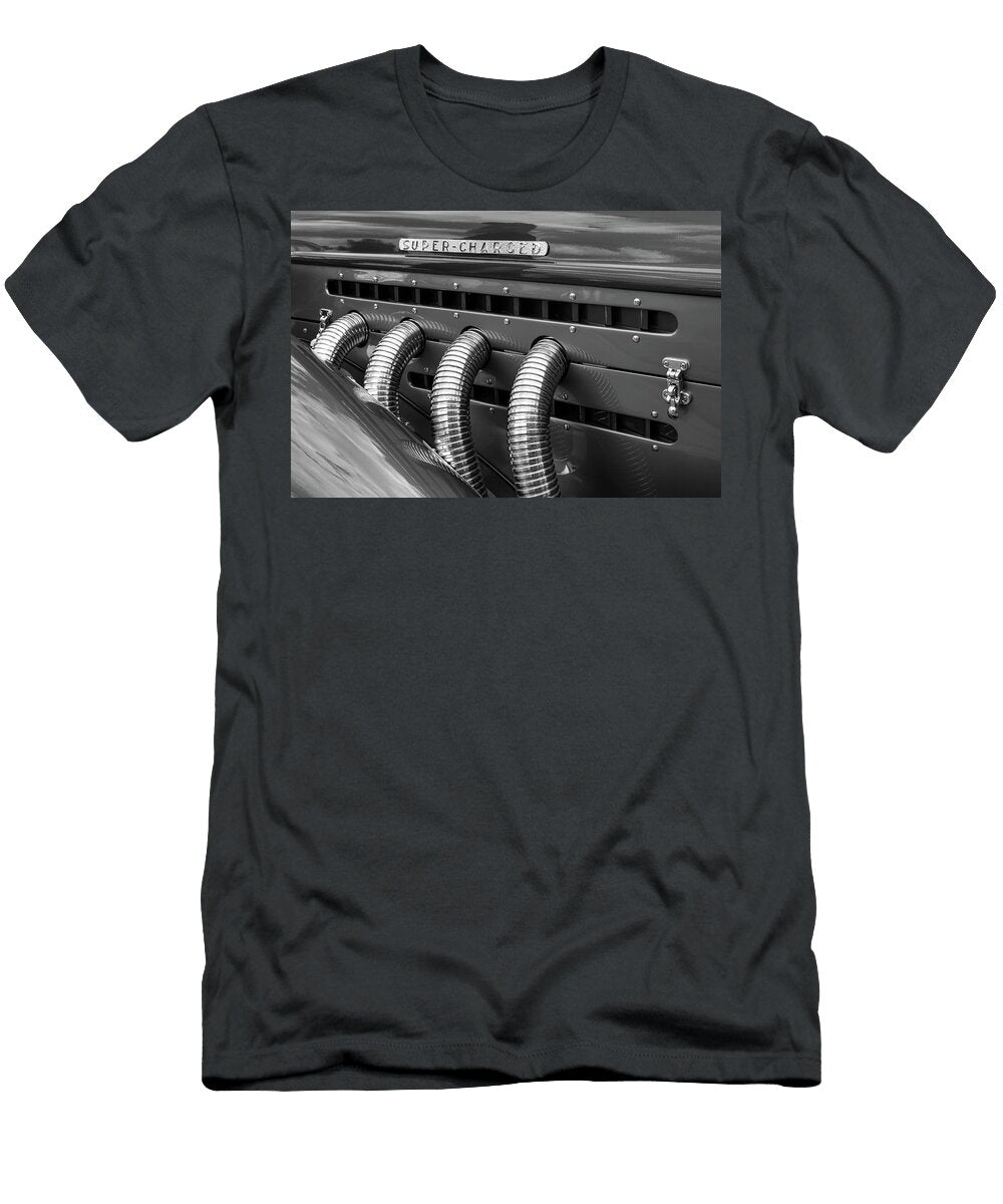 1936 Auburn Super Charged Exhaust Pipes Bw 032 Nick Gray T-Shirt