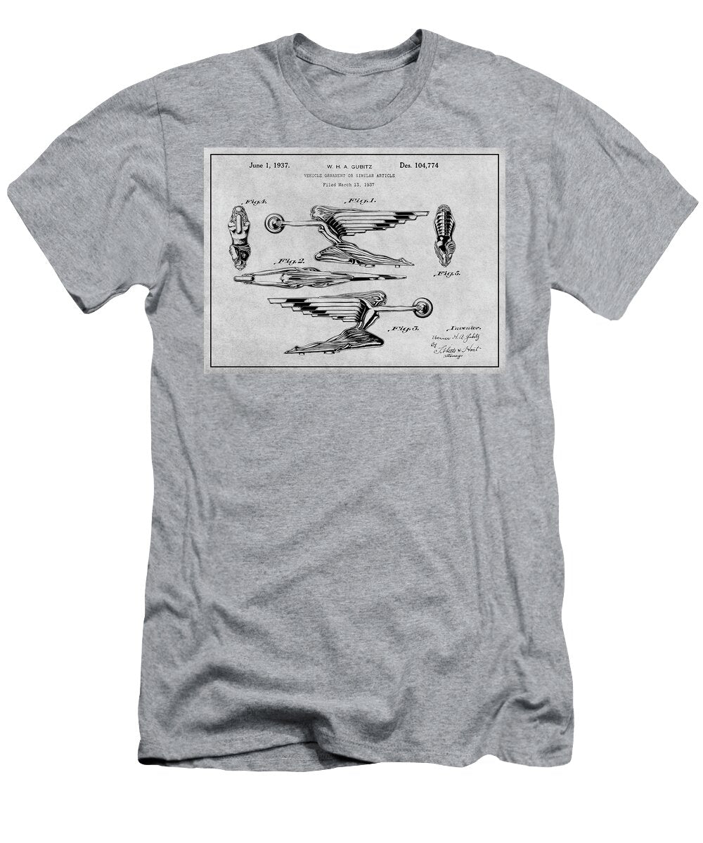 1937 Pontiac Radiator Cap Hood Ornament Gray Patent Print Greg Edwards T-Shirt