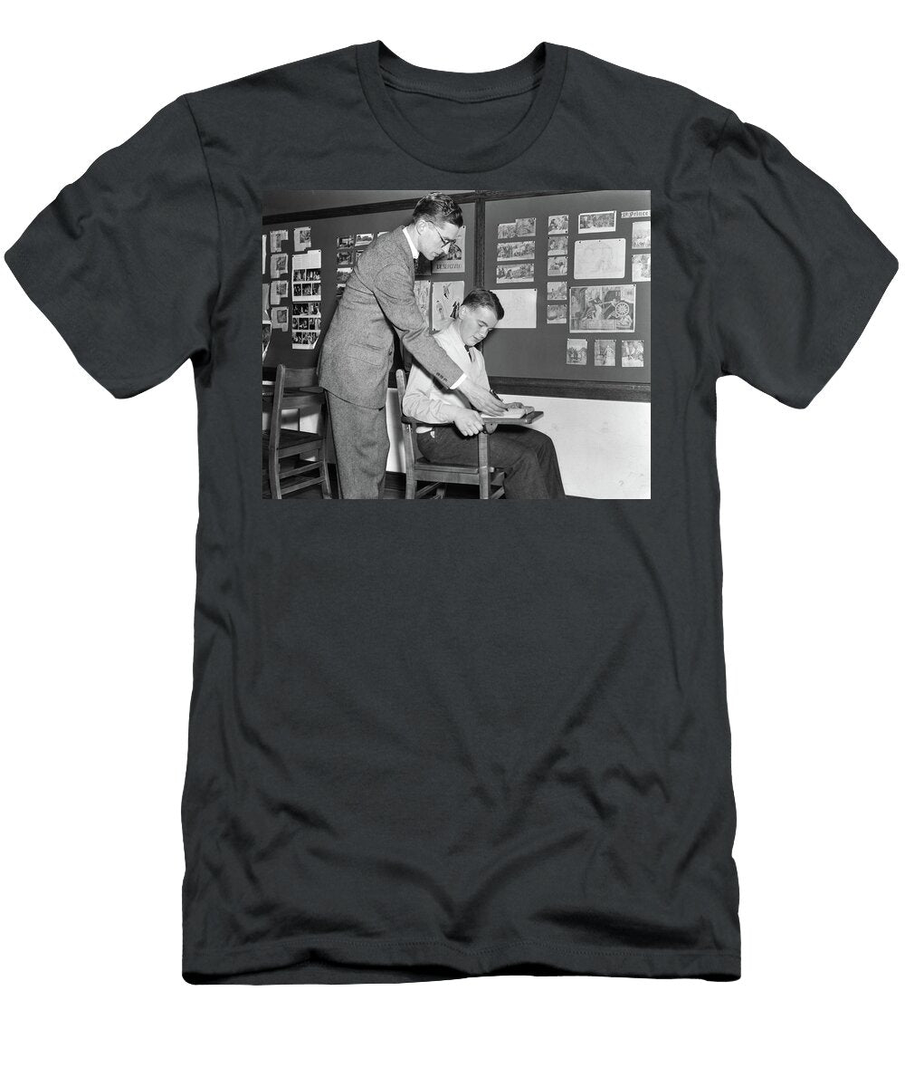 1940s Standing Male Teacher Instructing Vintage Images T-Shirt
