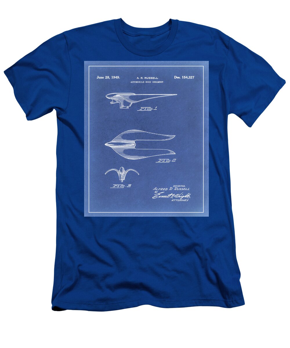 1949 Russells Bird Hood Ornament Patent Diagram Dale Kincaid T-Shirt