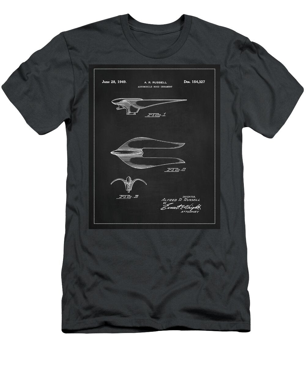 1949 Russells Bird Hood Ornament Patent Drawing Dale Kincaid T-Shirt