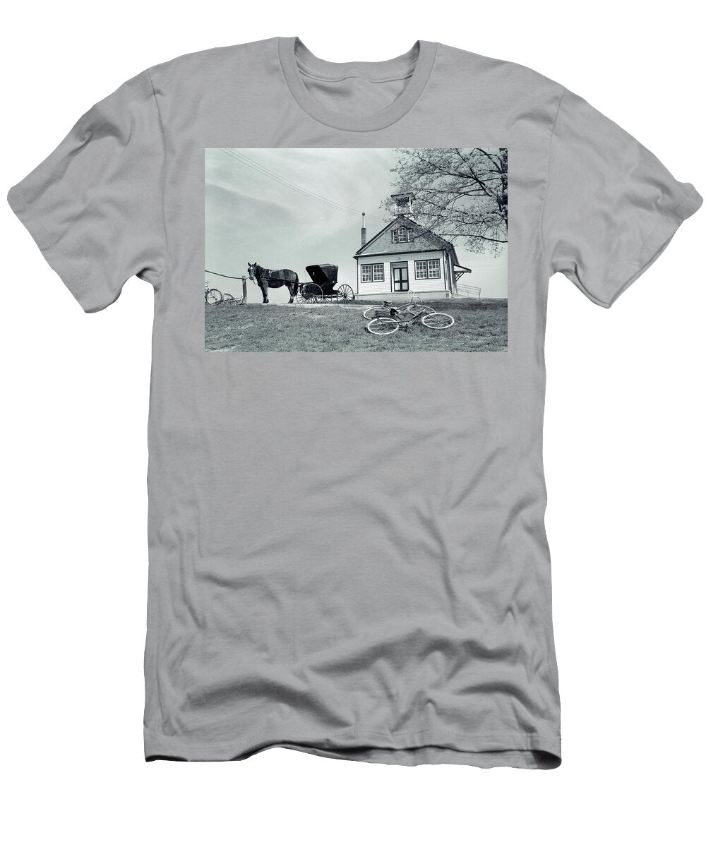 1950s Amish One Room Schoolhouse At Top Vintage Images T-Shirt
