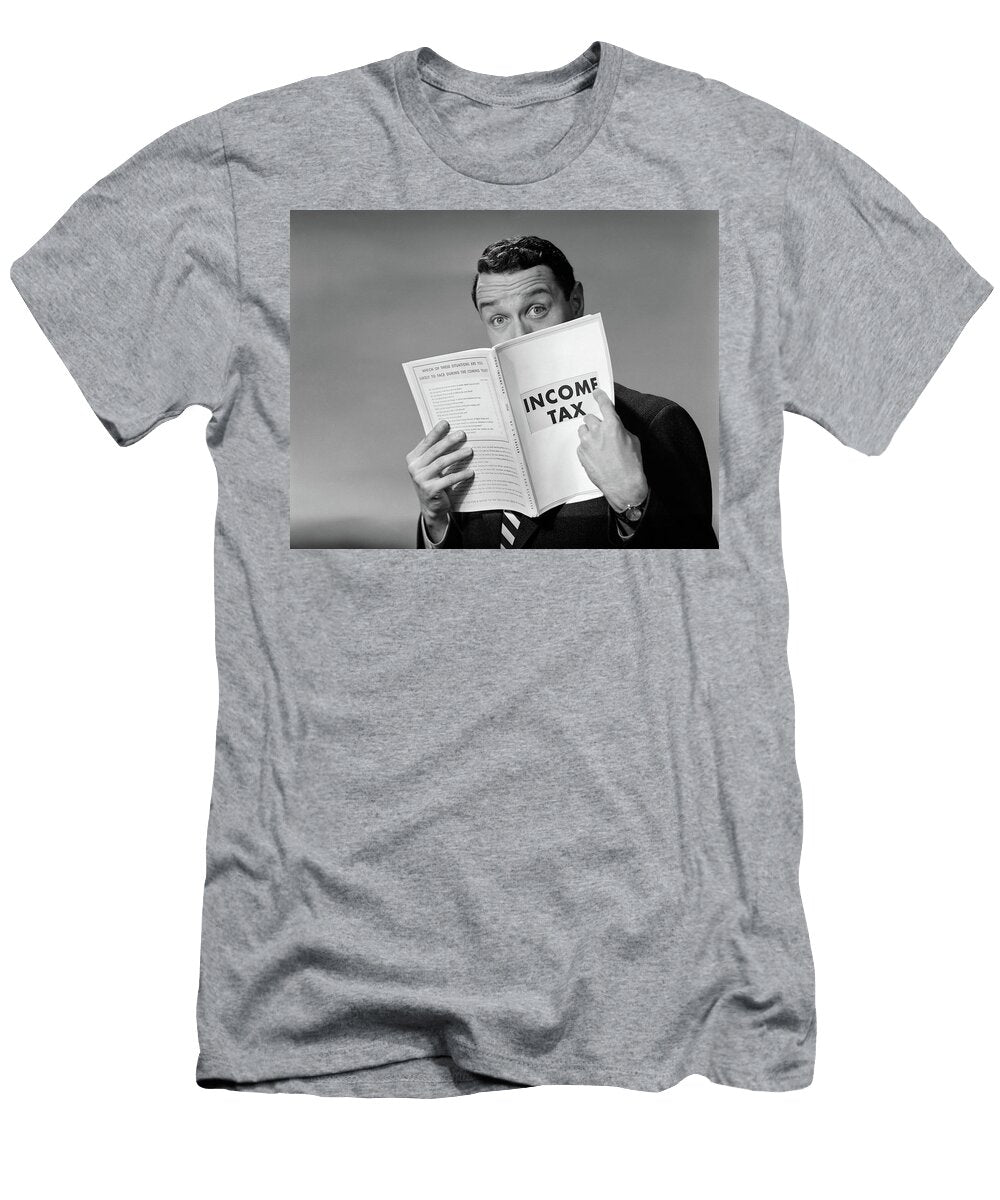 1950s Man in Suit Nose in Income Tax Vintage Images T-Shirt